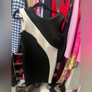 Classic Calvin Clein black and white dress